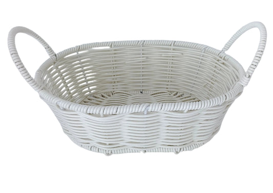 Cos Oval cu Vita de Plastic Alb