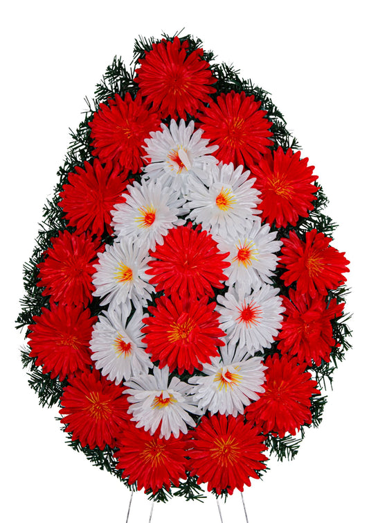 Coroana Brad Artificial Lacrima cu Flori H 140 cm Varianta Plina C4