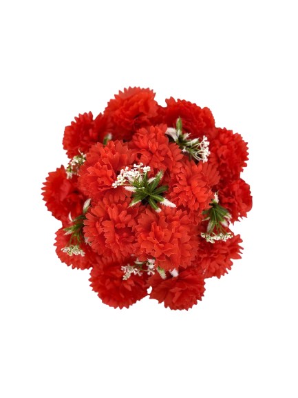 Coronita cu Garoafe din Plastic Rosu