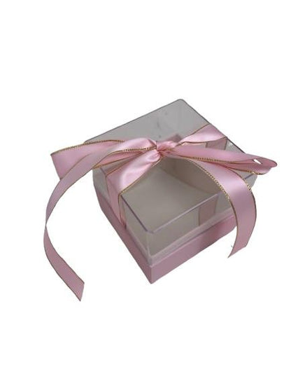 Cutie Patrata cu Capac Transparent pentru Flori L14.5x12.5 H11.5 cm