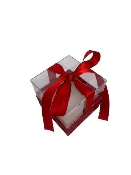 Cutie Patrata cu Capac Transparent pentru Flori L14.5x12.5 H11.5 cm
