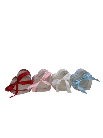 cutie tip inima cu capac transparent alb dimensiuni 11,5x12,5x11,5