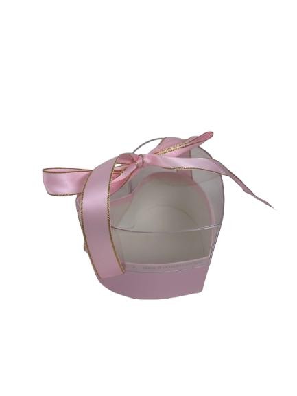 cutie tip inima cu capac transparent alb dimensiuni 11,5x12,5x11,5