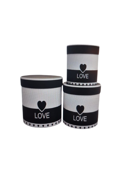 Set 3 Cutii Rotunde in Doua Culori pentru Flori H13-H17