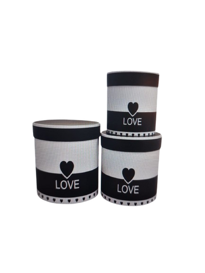 Set 3 Cutii Rotunde in Doua Culori pentru Flori H13-H17