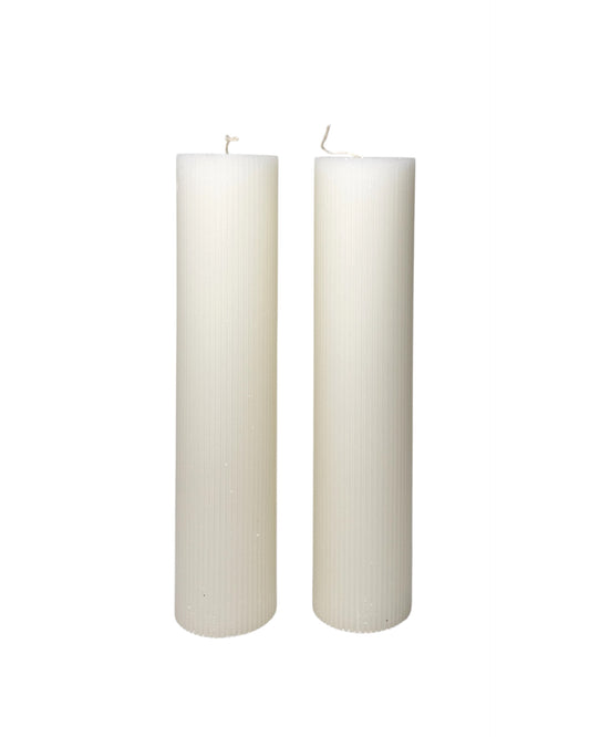 Lumanari Cununie Rotunde cu Linii set 2