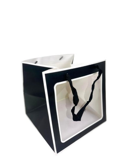 Punga din hartie cu laterala transparenta mare