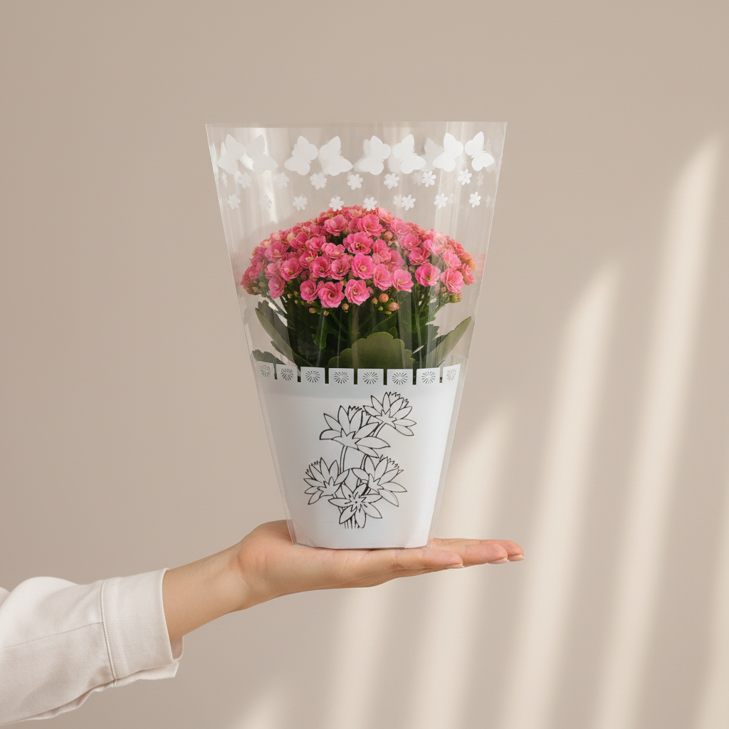 Pungi conice pentru ghivece - flower pattern