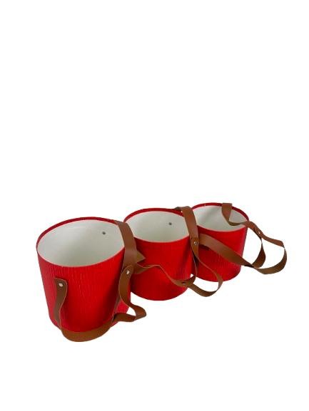 Set 3 Cutii Rotunde fara Capac pentru Flori
