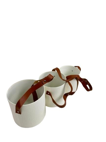 Set 3 Cutii Rotunde fara Capac pentru Flori