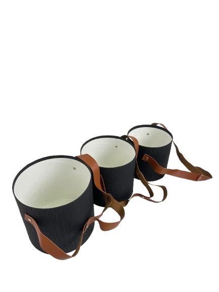 Set 3 Cutii Rotunde fara Capac pentru Flori