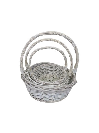 set 3cosuri rotunde din rachita cu toarta