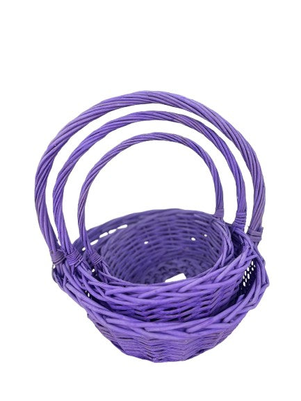 set 3cosuri rotunde din rachita cu toarta