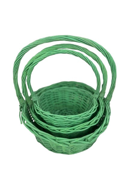 set 3cosuri rotunde din rachita cu toarta