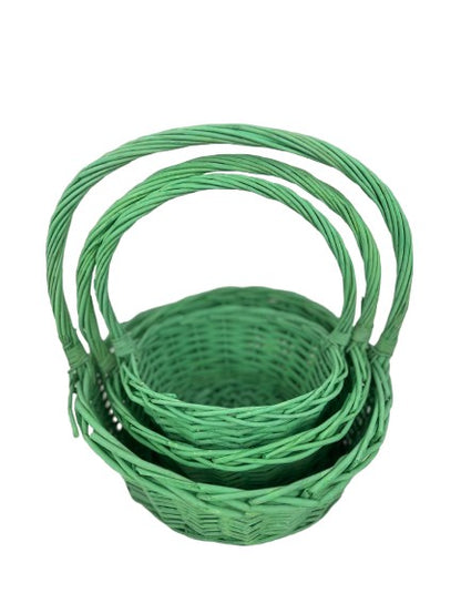 set 3cosuri rotunde din rachita cu toarta