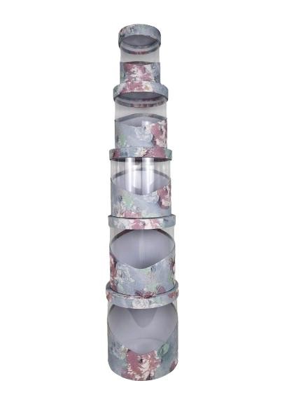 Set 5 Cutii Florale cu Latura Transparenta pentru Flori H17-H25