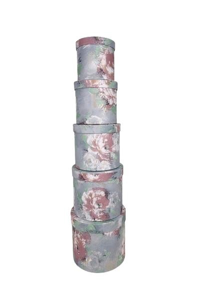 Set 5 Cutii cu Imprimeu Floral pentru Flori