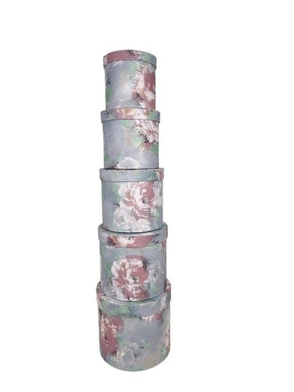 Set 5 Cutii cu Imprimeu Floral pentru Flori